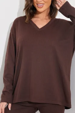 V Neck T Shirt And Wide Leg Trouser Set