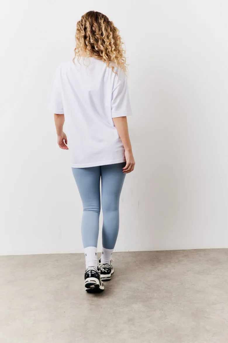 White Fits Pilates Graphic Oversized T-Shirt