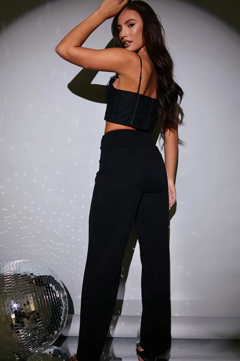 Wide Leg Seam Front Tailored Trouser