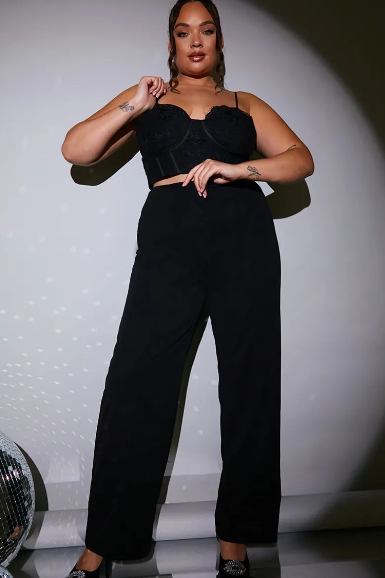 Wide Leg Seam Front Tailored Trouser