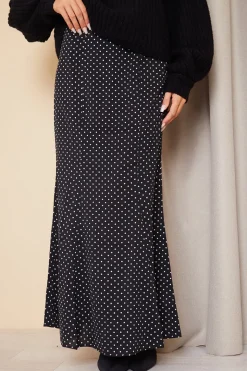 Woven Polka Dot Midaxi Skirt