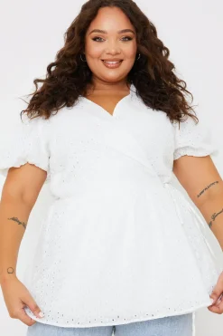Wrap Front Broderie Top