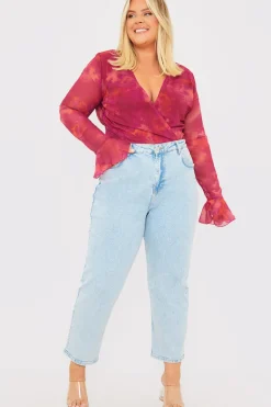 Wrap Front Flared Cuff Bodysuit
