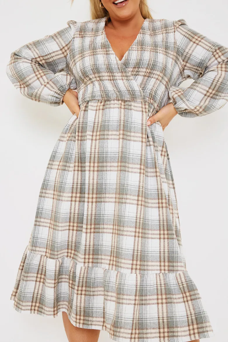 Wrap Front Midi Dress