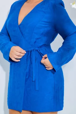Wrap Jacquard Mini Dress