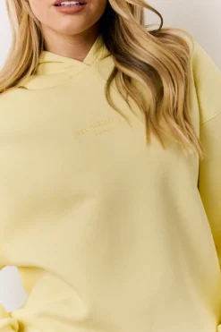 Yellow Graphic Oversized Hoodie